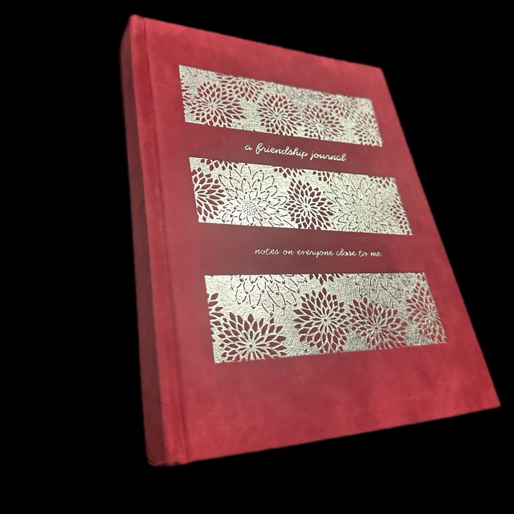 Red Friendship Journal with Silver Floral Design‎